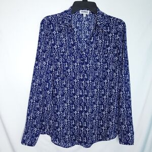 EXPRESS Portofino V-neck Shirt With Allover Key Print MEDIUM